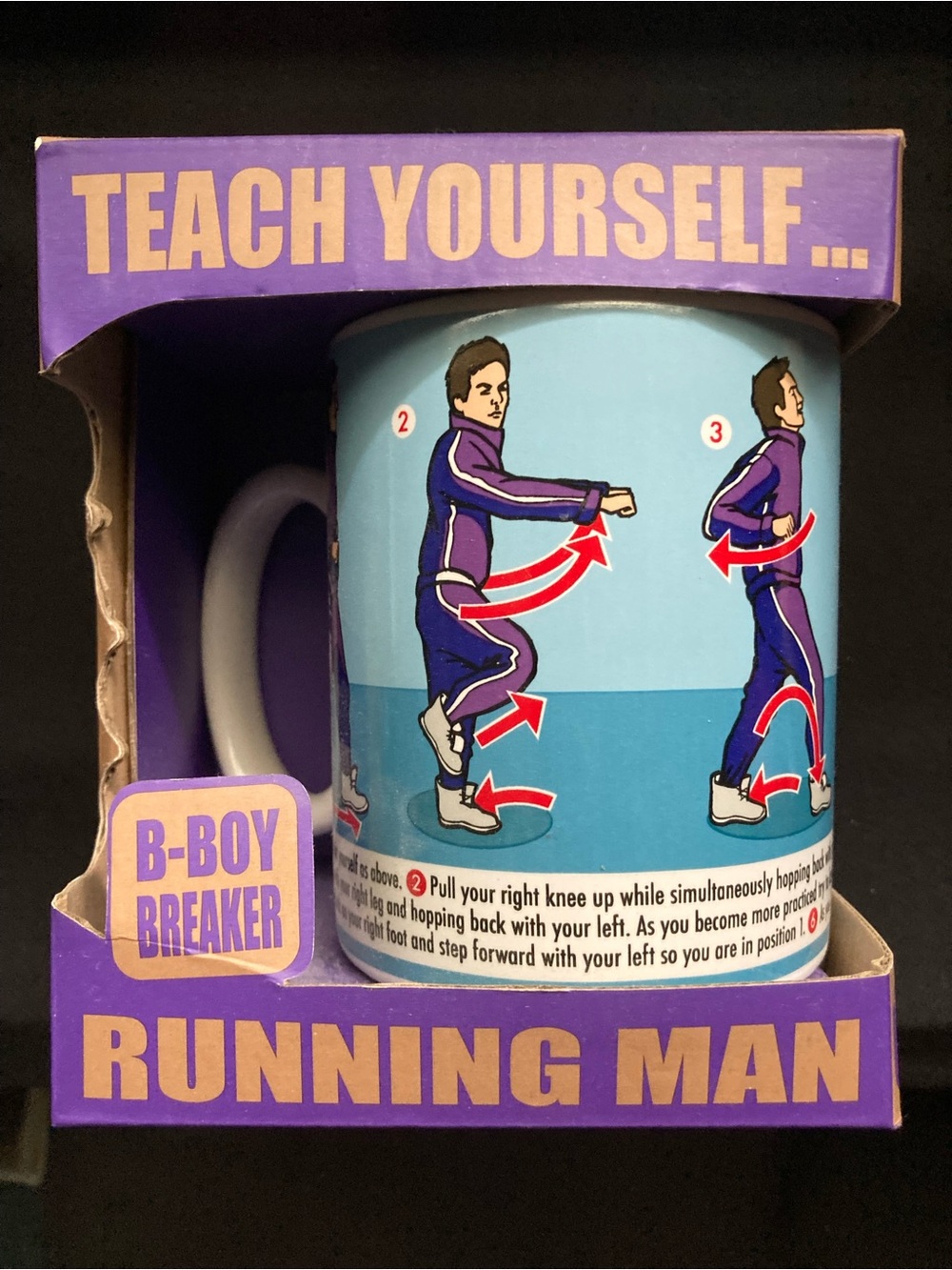 Teach Yourself Running Man Retro Mug - B-Boy Breaker Running Man Dancer Gift Mug